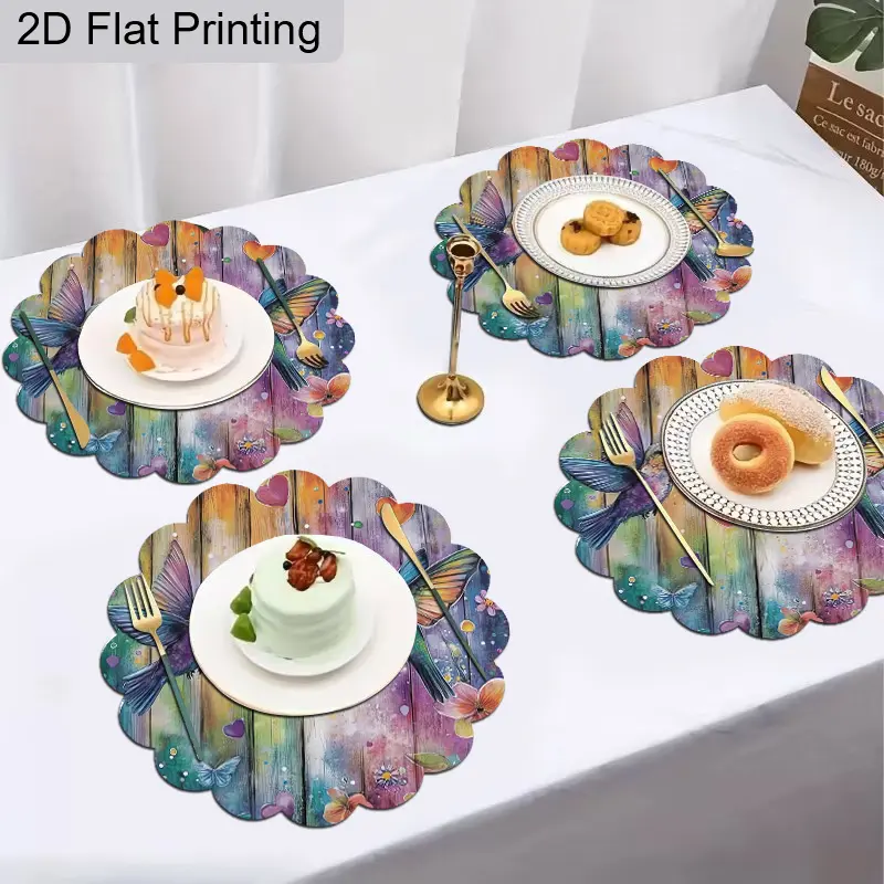 Spring Summer Colorful Bird Placemat Set, 4-Piece Table Mat Collection, Vibrant Design for Dining Room Decor & Everyday Use
