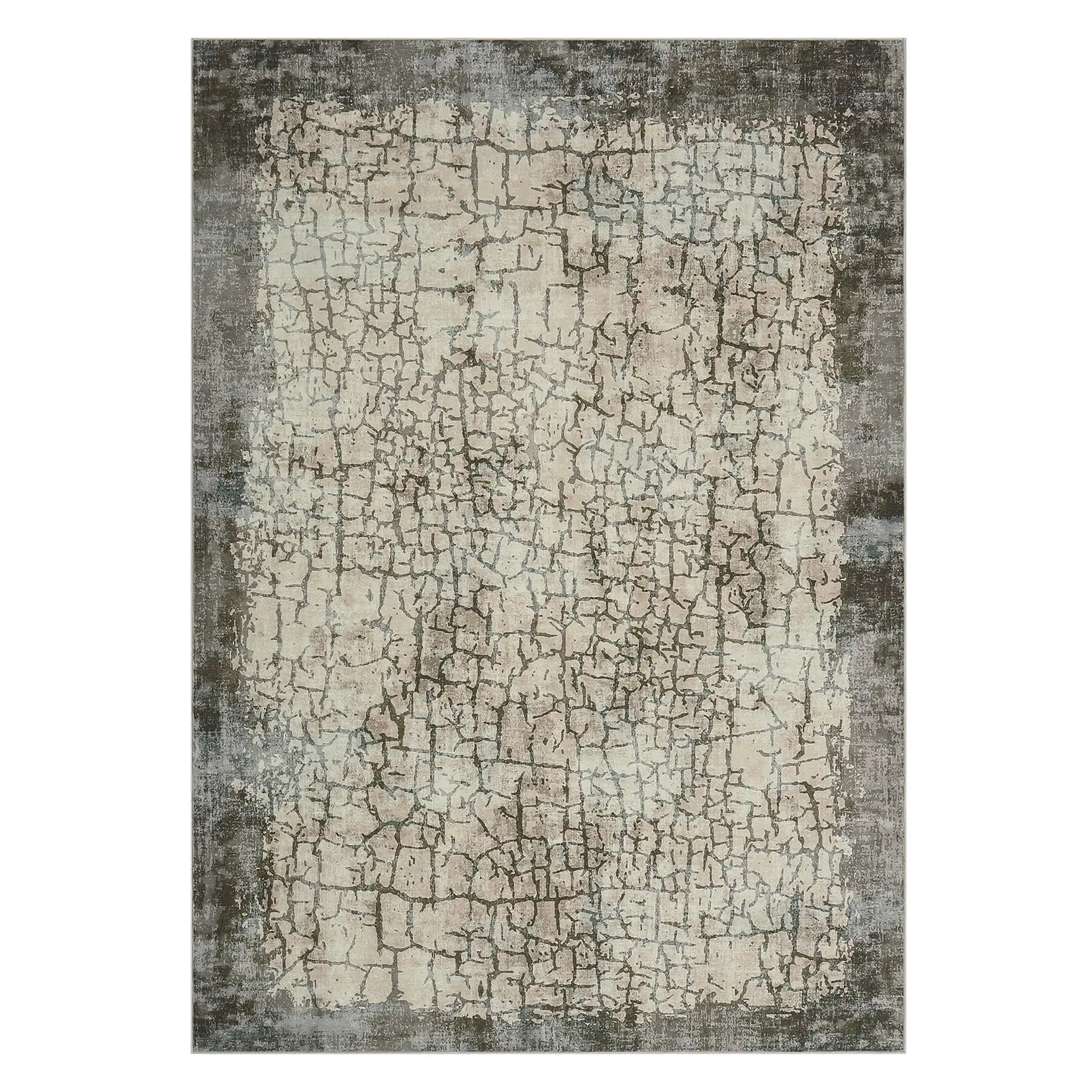 Washable Area Rug - Modern Abstract Distressed, Low Pile, Soft Neutral Grey Carpet, Non-Slip Rubber Backing, Farmhouse Floor Mat for Living Room, Bedroom, Office, Nursery, Home Decor