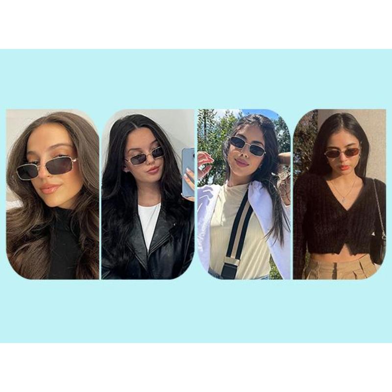 SOJOS Small Y2k Narrow Rectangle Sunglasses Womens Mens Retro 80s 90s UV400 Sunnies.