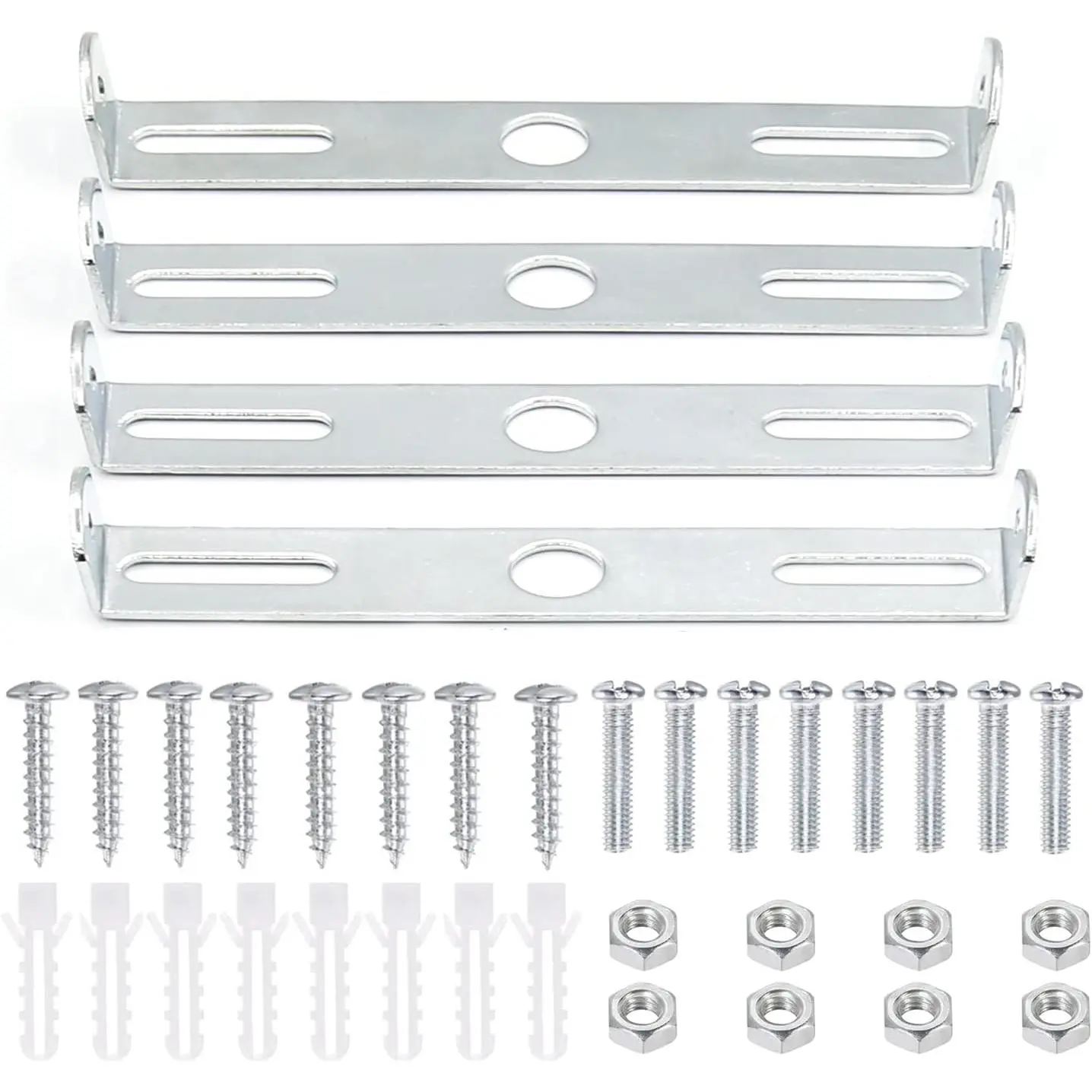 4 Packs  Light Fixture Mounting Bracket Square Kit,4.5 inch Ceiling Light Plate Wall Mounting Bracket Crossbar for Chandelier, Outdoor Lighting etc.(115x18mm)