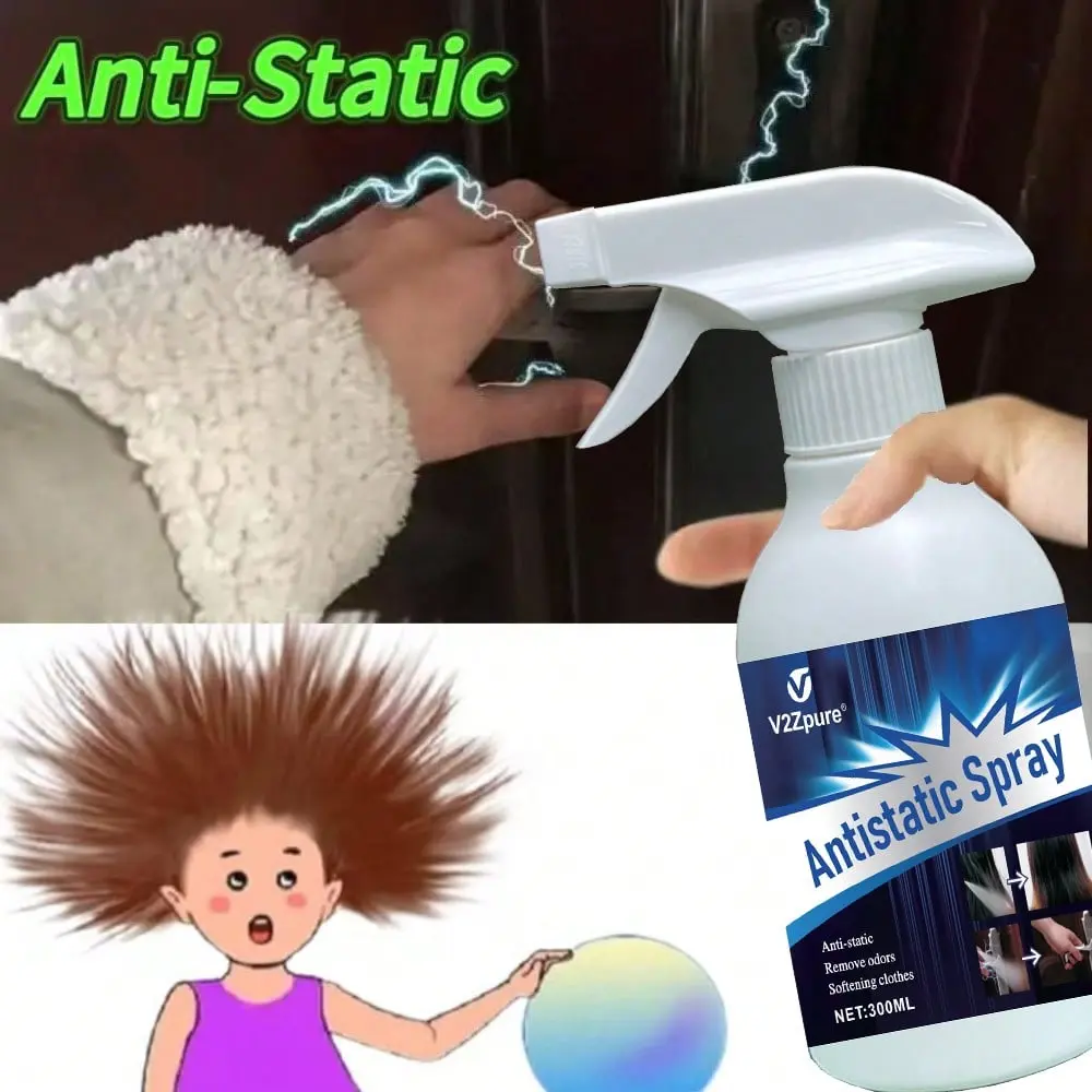 Anti Static Spray Clothes Static Cling Remover Home Wrinkle/Static Remover Sprays for Hair Clothing Car Interior Curtains Sofa Carpet Pets