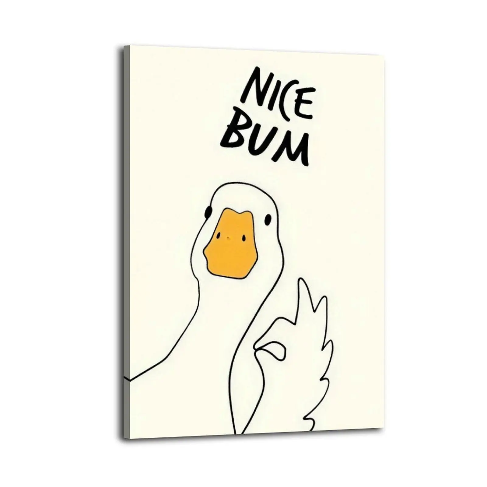 Funny Cartoon Anime Duck Nice Bum Frameless Canvas Poster, Multi-Size Home Decor Wall Art, Gift for Bedroom & Living Room Modern Family Spaces