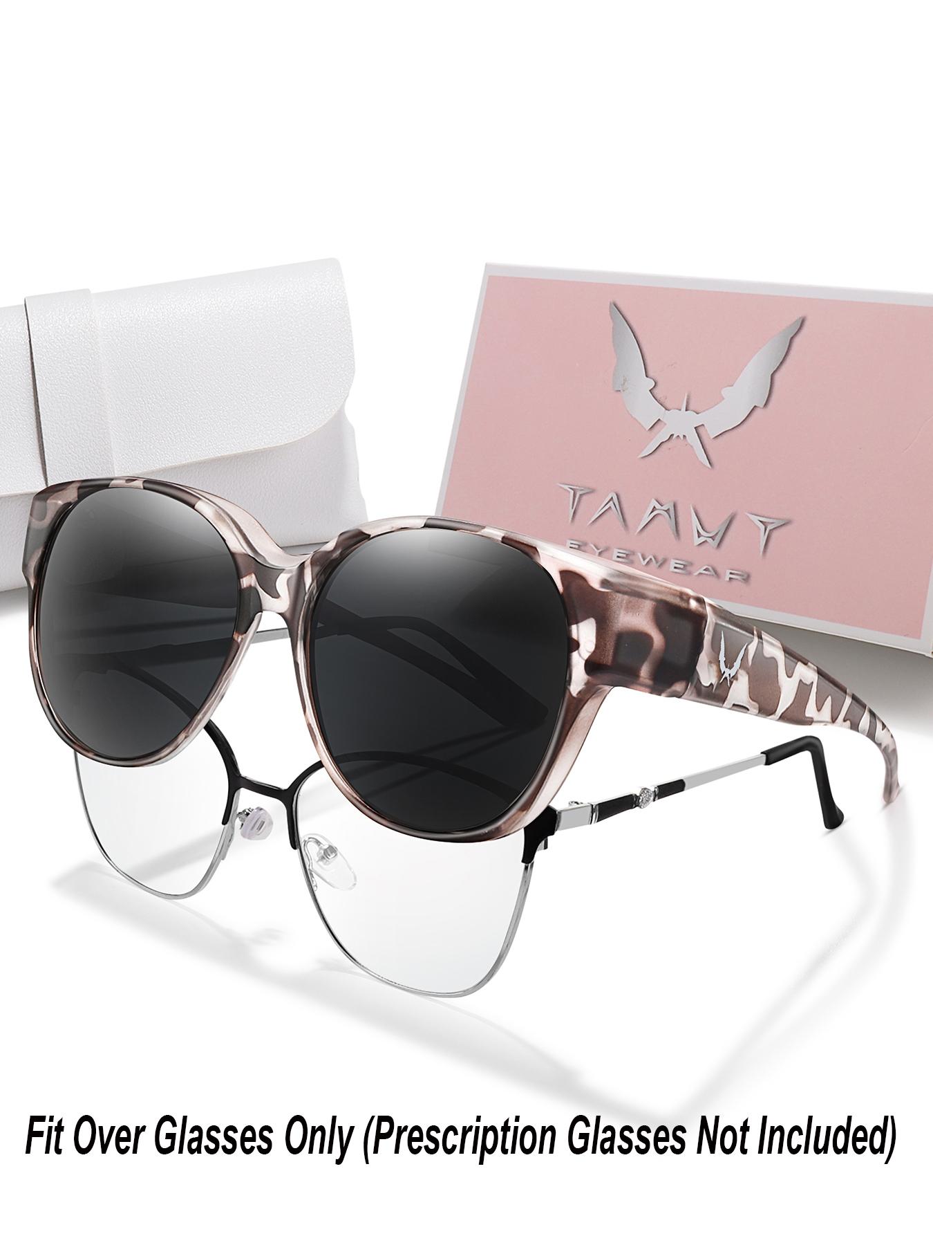 Fit Over Glasses Sunglasses, Sporty Wrap Around Sunglasses for Women & Men, Comfortable Wear Over Glasses for Everyday Style