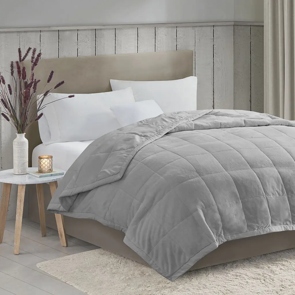 Nokaa Reversible HeiQ Smart Temp Control Down Alternative Blanket - All-Season Soft Microfiber Bed Blanket, Machine Washable, Oeko-Tex Certified, Multi-Size Available