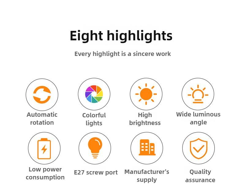 Indoor Atmosphere Light Colorful Golden Magic Ball - KTV Atmosphere Light Colorful Rotating Color Light Universal E27 Screw Mouth Light Bulb Flash Rotating Magic Ball Light,Christmas Indoor Ambient Light