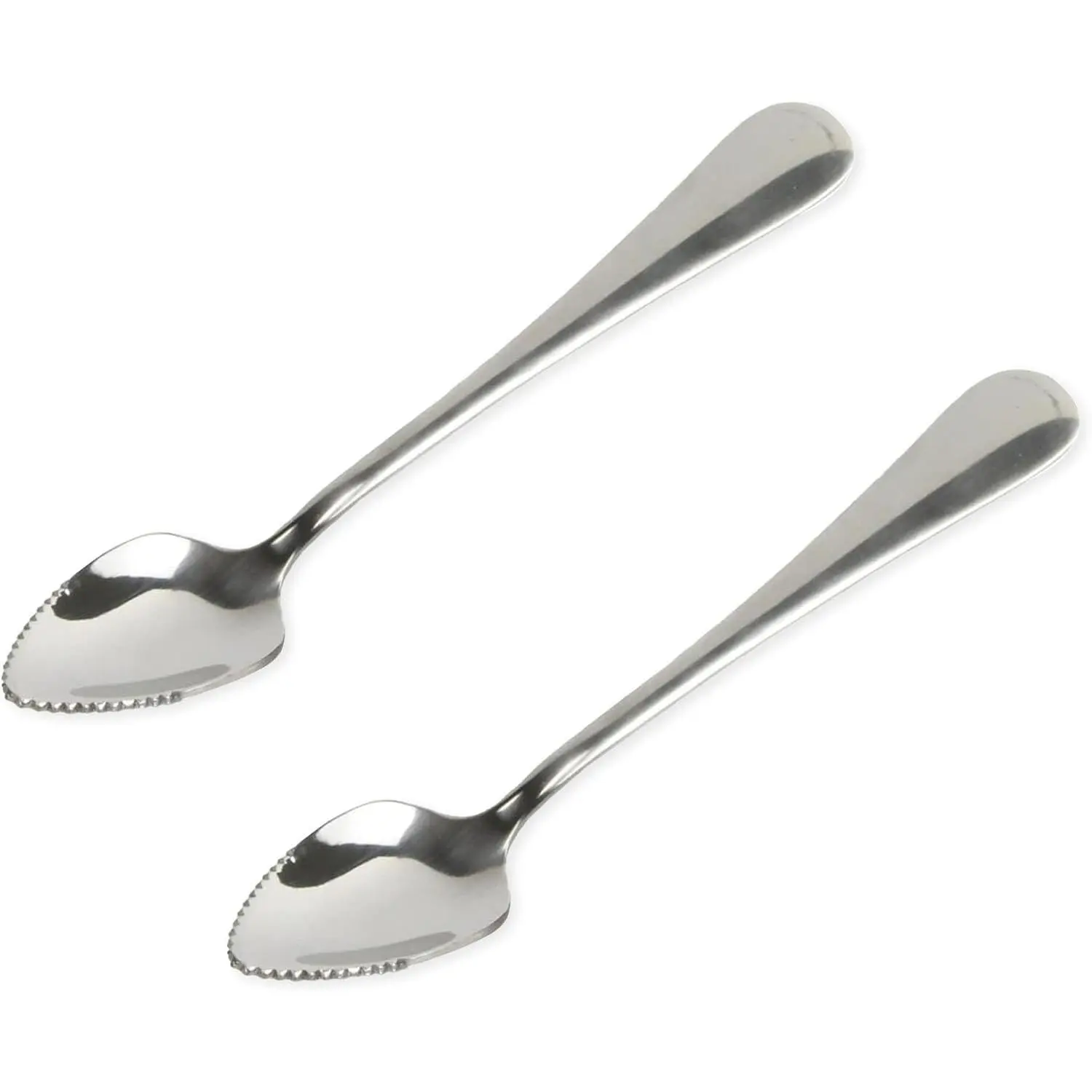 Chef Craft - Select Serrated Grapefruit Spoon, 6.5 Inches 2 Piece Set of Grapefruit Spoons with Serrated Edge, Stainless Steel, Dishwasher-Safe