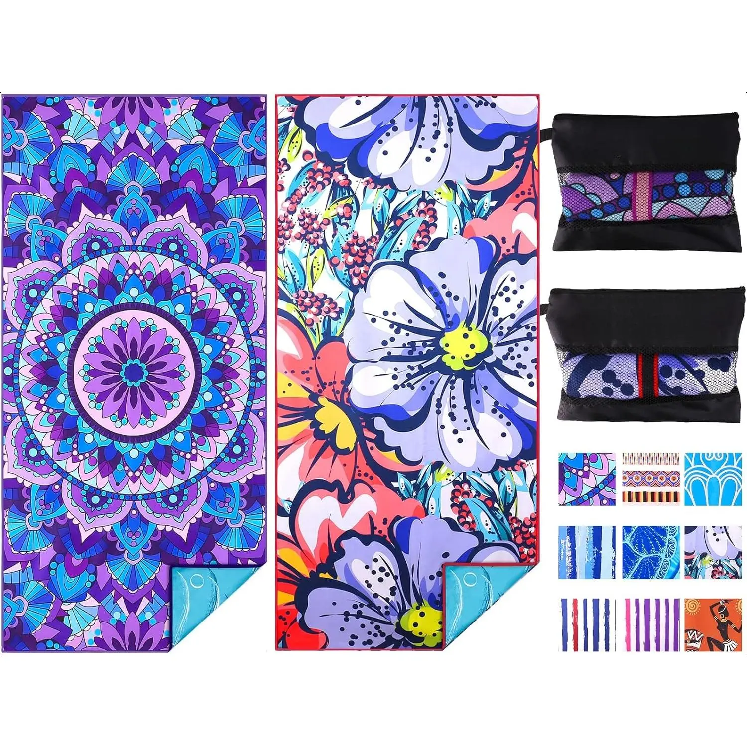 Microfiber Oversized Lightweight Beach Towel 71"x32" XL Extra Large Thin Sand Free Towels Travel Swim Pool Yoga Gym Camping for Adults Women Men Beach Accessories Vacation Gift