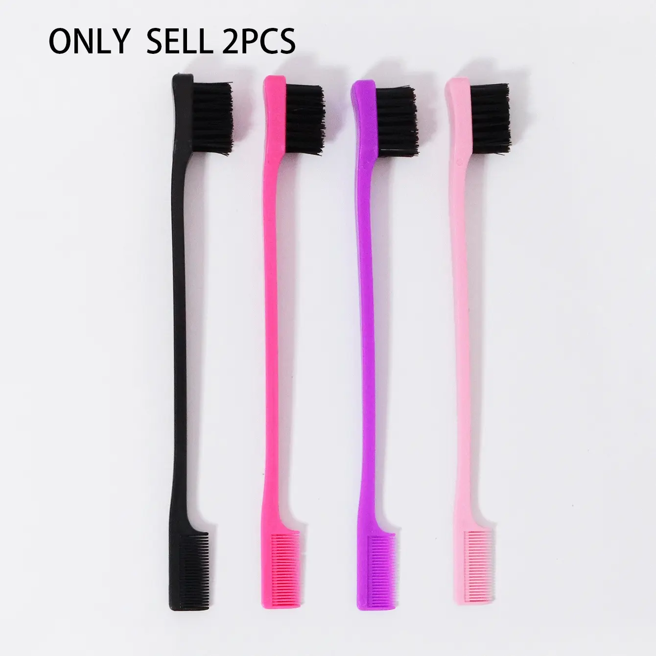 2-Piece Multi-Functional Dual-Head Brush Set, Edge Splitting Brush, Convenient Travel Design, Suitable for All Hair Types