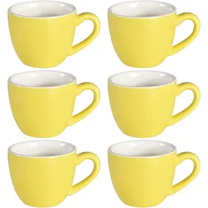 Mini Porcelain Espresso Cup, 3 Ounces / 90 ml Tiny Coffee Mugs Demitasse for Espresso, Tea- Yellow