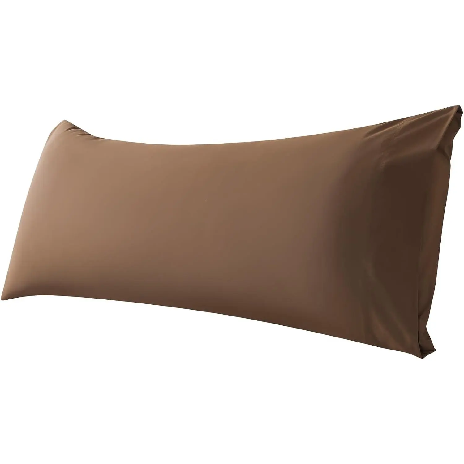 Pillow Cover  Fabric, Long Pillowcase Breathable & -Friendly, Envelope Closure - Coffee (20x54 inch)