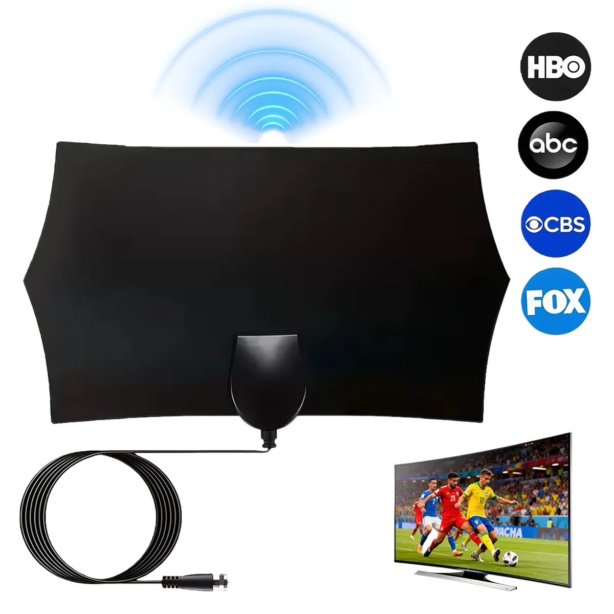 TV Antenna, 2026 Edition HD Antenna, 4K HDR, 360° Signal Reception for ...