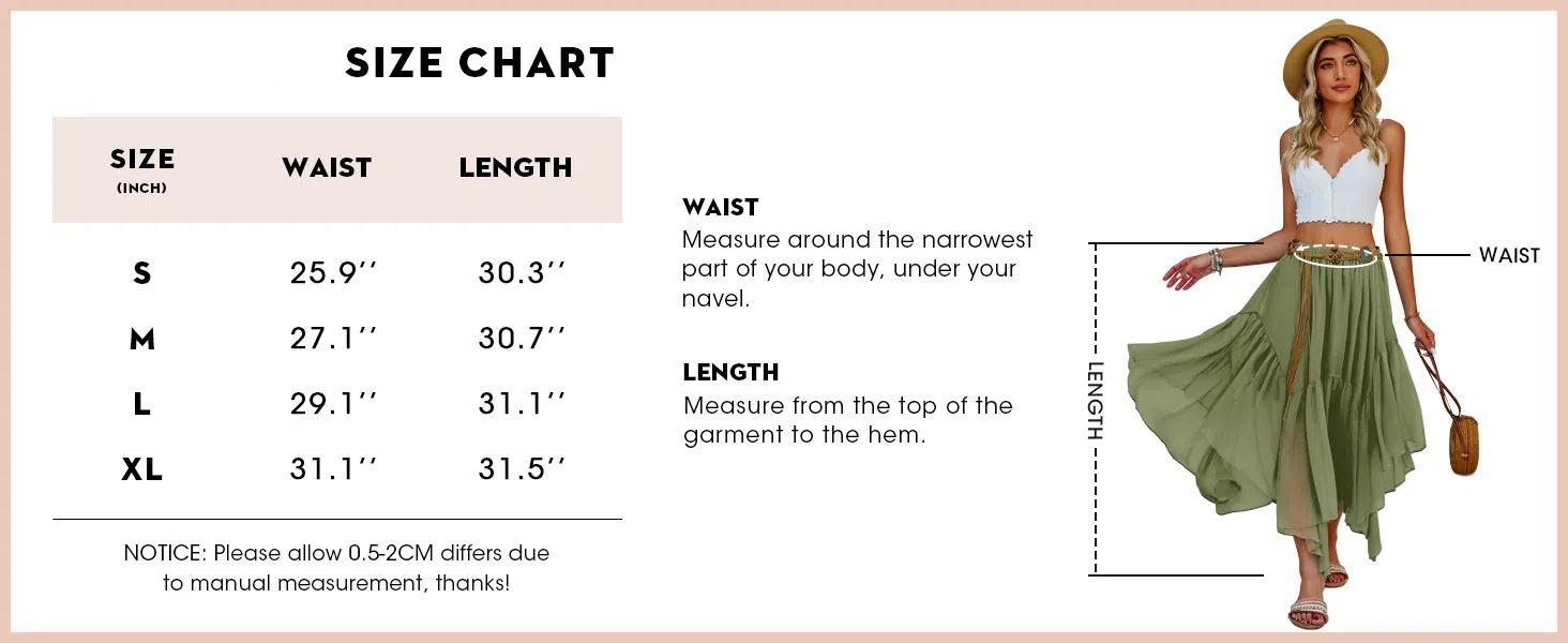 Imily Bela Womens Summer Sexy Elegant Boho Maxi Skirt Casual Asymmetric Hem Flowy Bohemia Vacation Beach Long Skirts