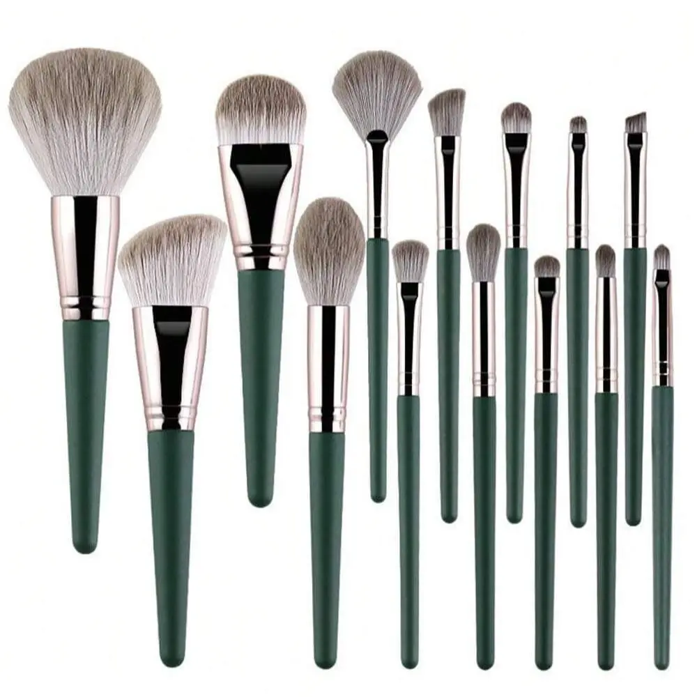 14-Piece Makeup Brush Set, Eye Shadow, Face Lines, Loose Powder, Blush Brushes, Soft Bristles, Ideal for Beginners and Professionals