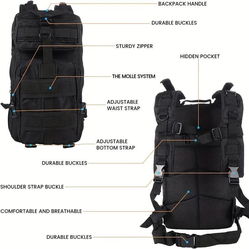 30L Waterproof Backpack, Durable and Modular Backpack for Cycling, Camping, Fishing and Trekking, Outdoor Backpack for Men & Women, Hiking Trekking Rucksack, Multi Purpose Rucksack