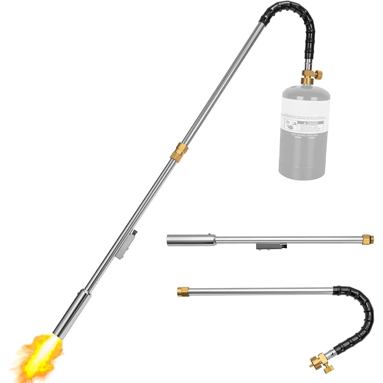 Propane Weed Burner with Integrated Lighter and Valve 33 Inches Long Use with Propane and MAPP Gas (Tank Not Included)