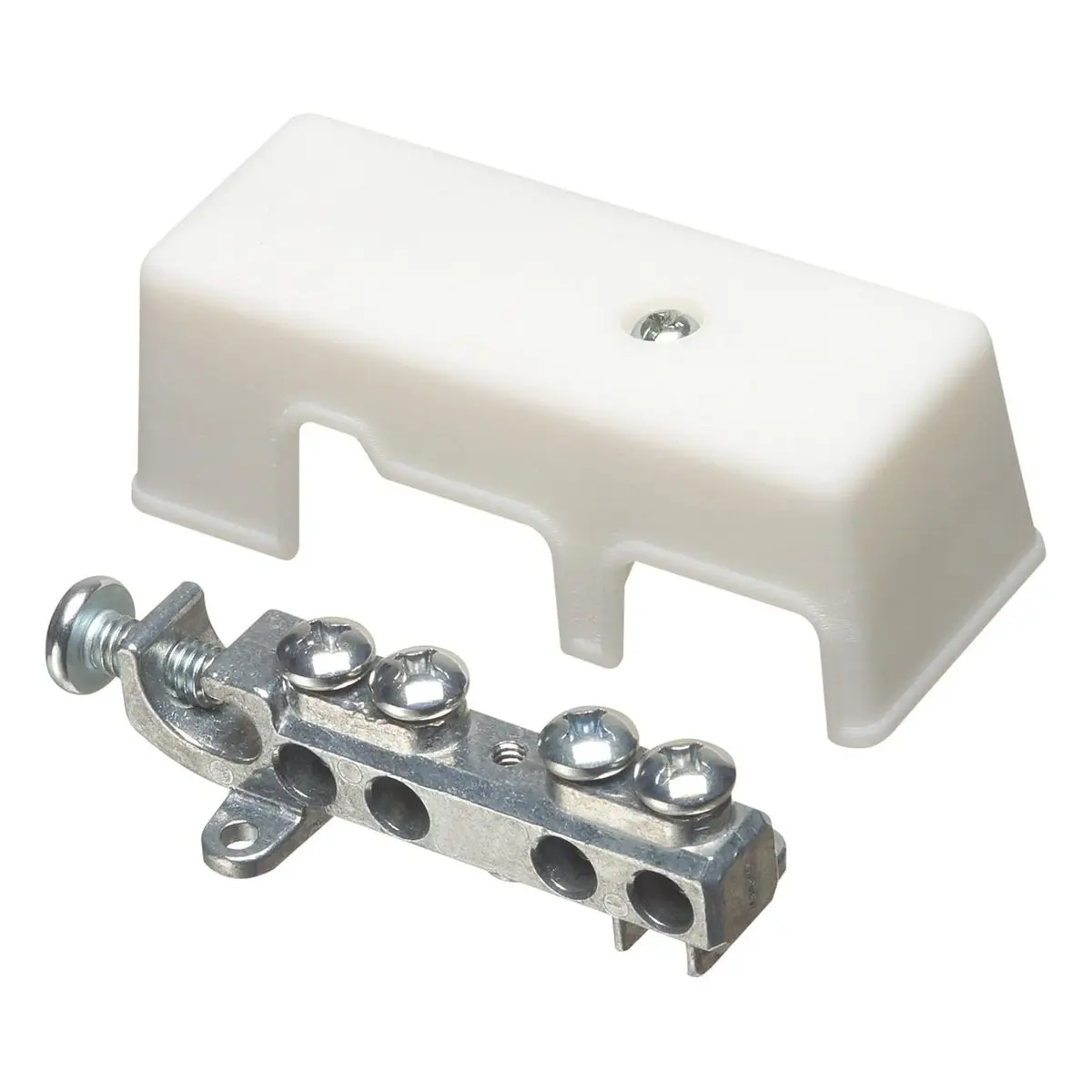 Intersystem Zinc Grounding Bridge with Plastic Cover, 4-1/2 Inch, White, Model GB5-1