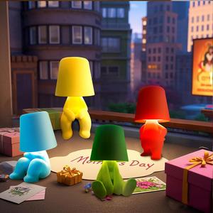 creative design table lamp, usb rechargeable led night light, 3-way dimmable modern night light for adults, nightstand lamp for home living room office, decorative lights, led lights, lights bedroom, cute  usb power lamp