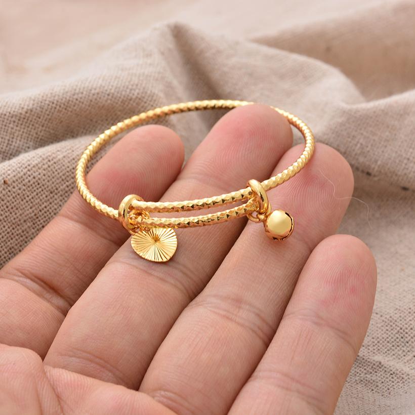 Gold Color Bangle for Girls/Baby/Kids Charm Gypsophila Bracelet Small Bell  Heart Jewelry Child Christmas Gifts
