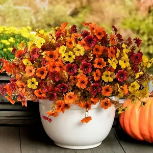 12/24pcs Large Capacity Orchid Artificial Flowers, Waterproof, UV Resistant, Trimmable Stems, No Pollen, Modern Home Decor