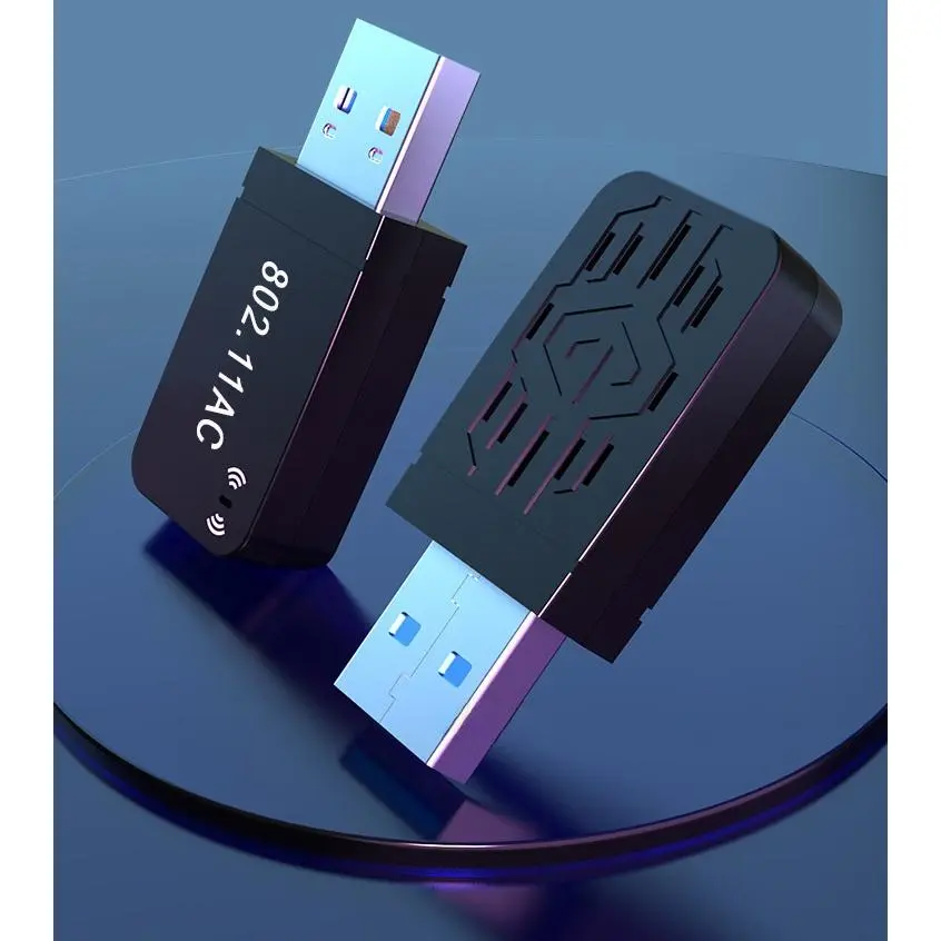 1300Mbps Mini Dual Band USB 3.0 WiFi Adapter with External Antenna - 2.4G/5.8G Driver-Free Wireless Dongle, 1 Driver CD, Realtek High-Performance Chip for Gaming & Smooth Streaming, WPA/WPA2 Support, Compatible with Windows/Linux PCs