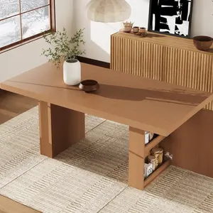 70.8" Dining Table for 6-10 People,Modern Kitchen Table with Hidden Storage,Wooden Round Dinner Tables with Thickened Legs for Kitchen Dining Room（Table Only）