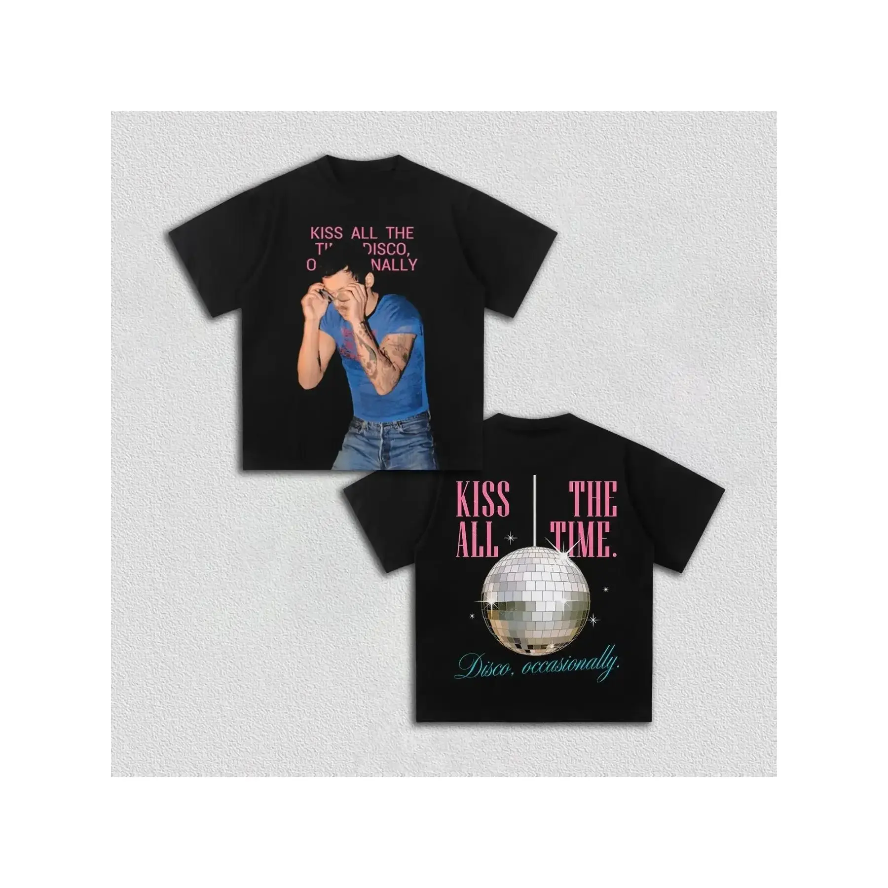 Harry Styles Kiss All the Time album unisex shirt 2026 Summer O-neck Men's Y2k Hip Hop Casual Streetwear Short Sleeve Tshirt fan gift