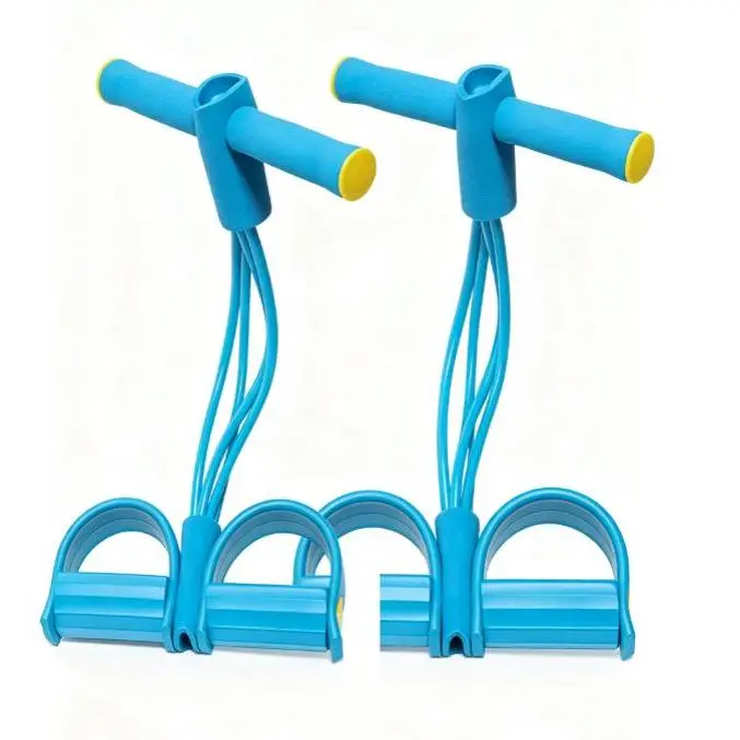 Resistance Bands with Handles, 4-Tube Pedal Tensioner, Multi-Functional Household Fitness Equipment for Yoga & Abdominal Workouts