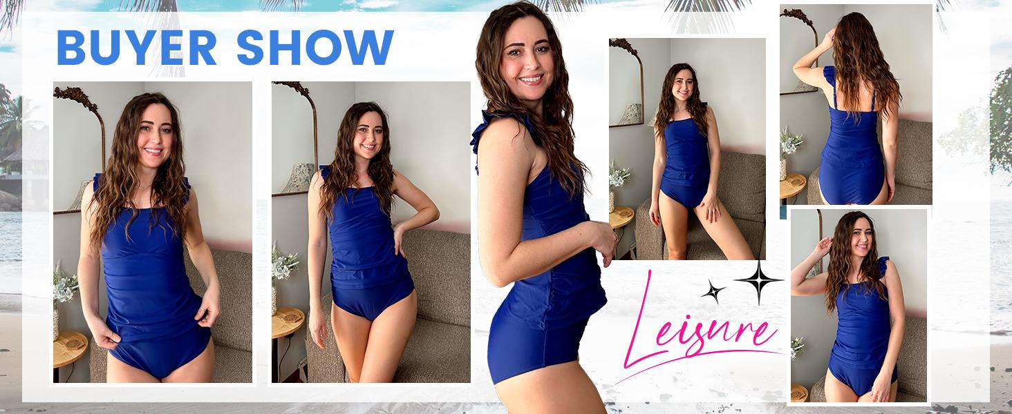 【S-XL】Two Piece Tankini Swimsuits for Women High Waisted Tummy Control Floral Swimwear Ruched Padded Bathing Suits #TikTokShopBlackFriday Tankinisuit Tankiniswimwear