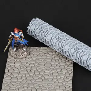 Unique DND Gift High-Detail RPG Texture Roller Designed for Clay Foam and Polymer Clay Modeling 3D Printed S412E Cobblestone