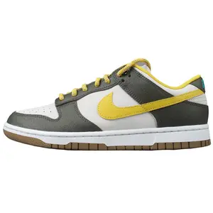 Nike Dunk Retro PRM Low-Top Sneakers for Men and Women in White and Yellow Verifiable, with credentials and supporting global authentication