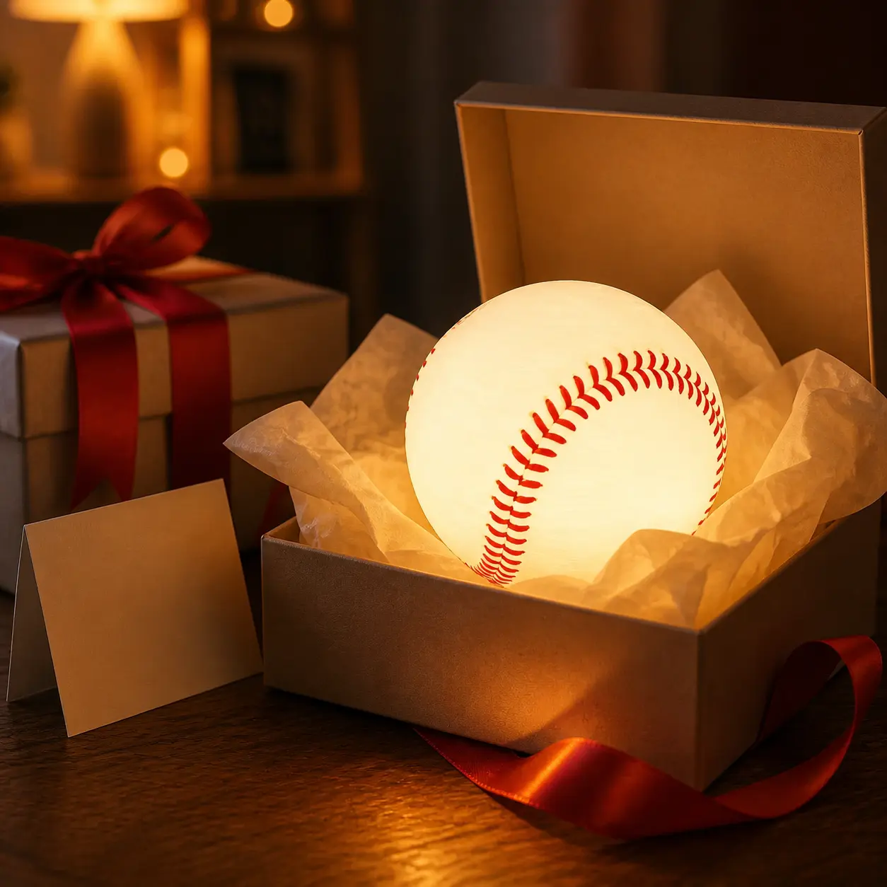 Baseball Night Light Gift for Kids, Soft Glow Baseball Lamp for Bedroom, Desk Decor, Sports Fan Gift