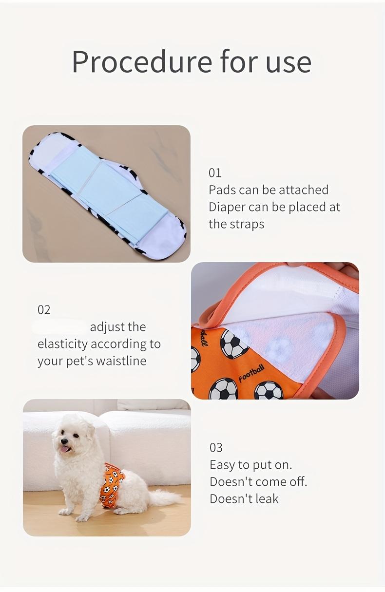2pcs Elastic Male Dog Belly Bands - Reusable Cloth Underwear - Cute Cartoon Washable Dog Diapers for Potty Training & Anti-Lifting