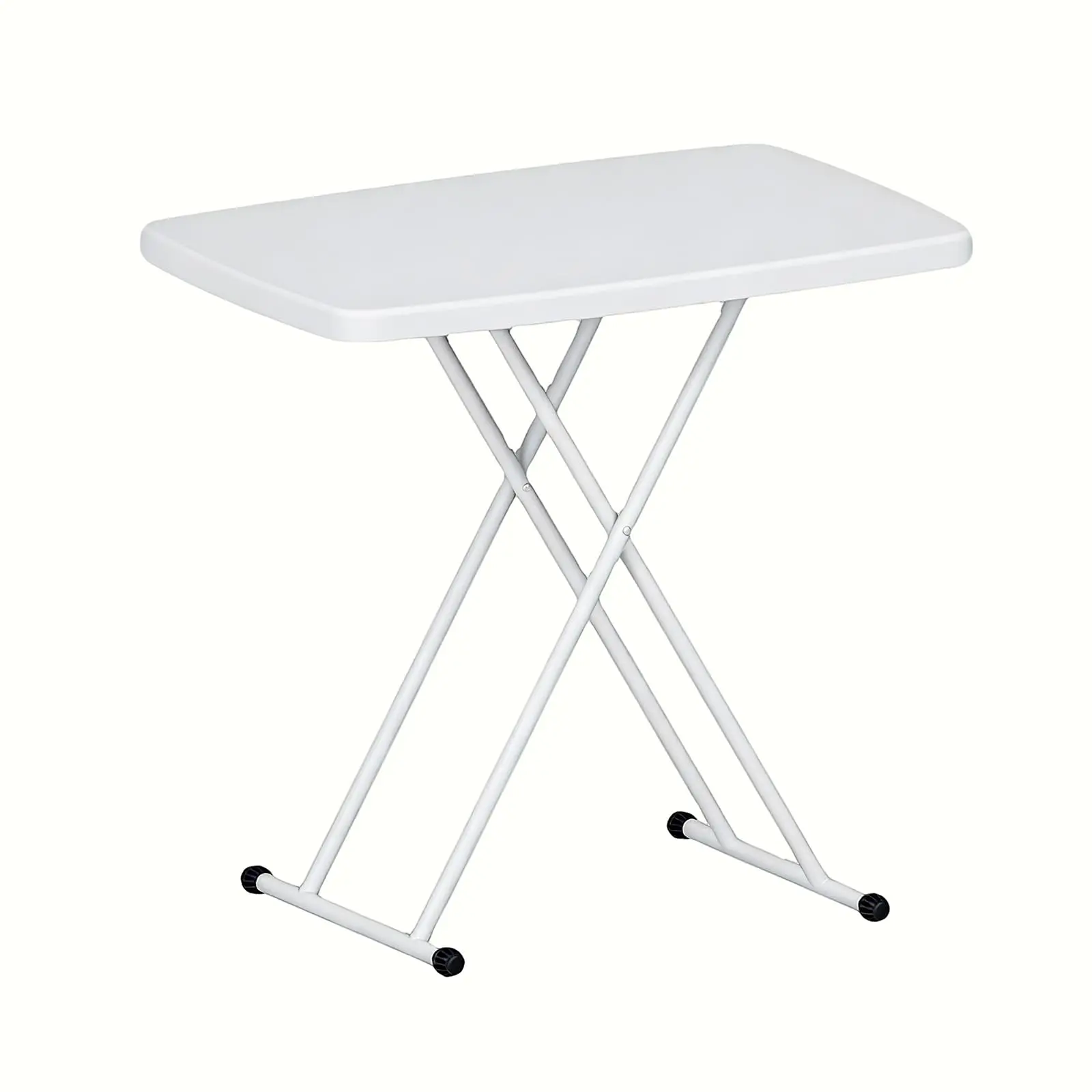 Adjustable Folding Plastic Table 76x50cm - Versatile Rectangular Design for Dining, Parties, Indoor & Outdoor Events, Camping, Picnics, and Bedside Use