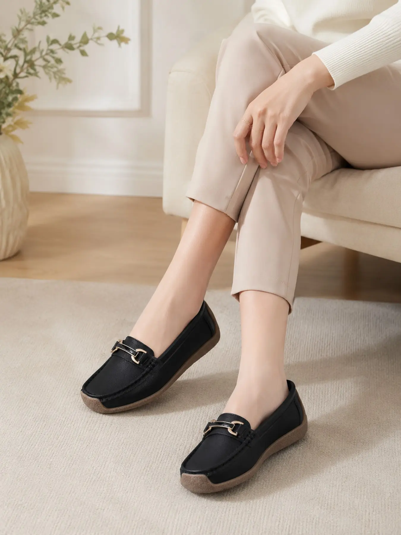 New Seasonal Women's Flat Shoes, Fashionable Beanies Casual Footwear, Comfortable Daily Wear, Perfect for All Seasons