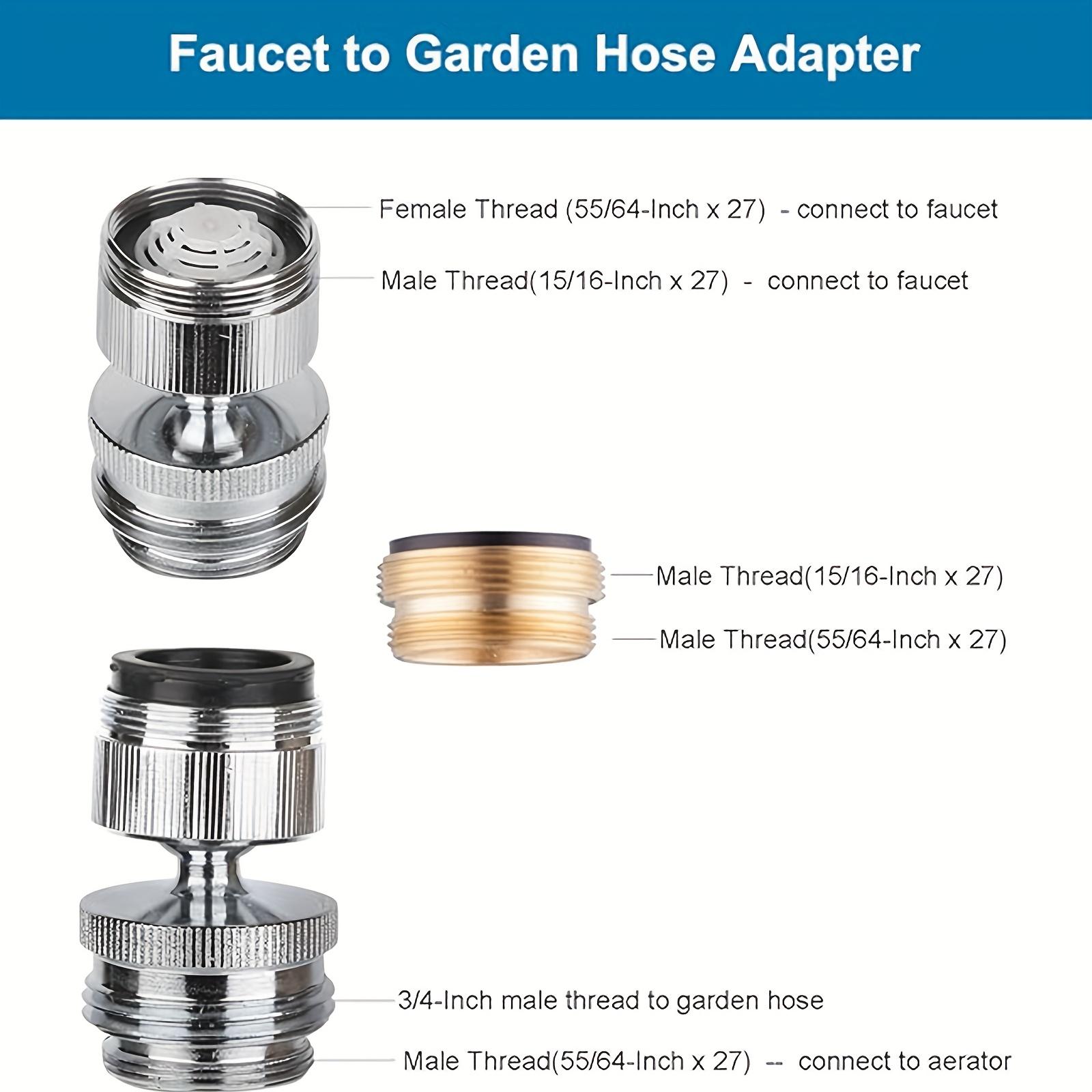 Premium Stainless Steel Garden Hose Quick Connector 3/4 Inch GHT Fittings Kit with Brass Couplers for Secure Leak Free Connection