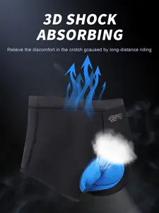 Men's 3D Padded Cycling Underwear Shorts, Breathable Quick Dry Bike Liner Shorts for Long Distance Riding