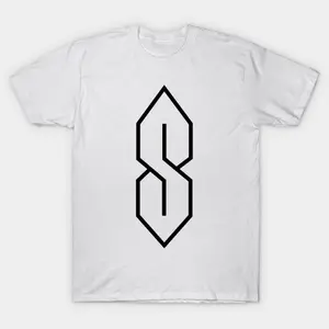 Unisex Minimal Interlocking Diamond Line Art T-Shirt, Modern Geometric Infinity Outline Graphic Casual Crewneck Tee S-3XL
