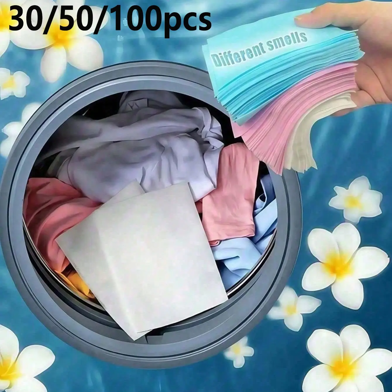 30/50/100 Count Powerful Laundry Tablets, Portable Washing Tablets for Home, Dorm, Travel, Camping, Business Use, Ideal Laundry Supplies