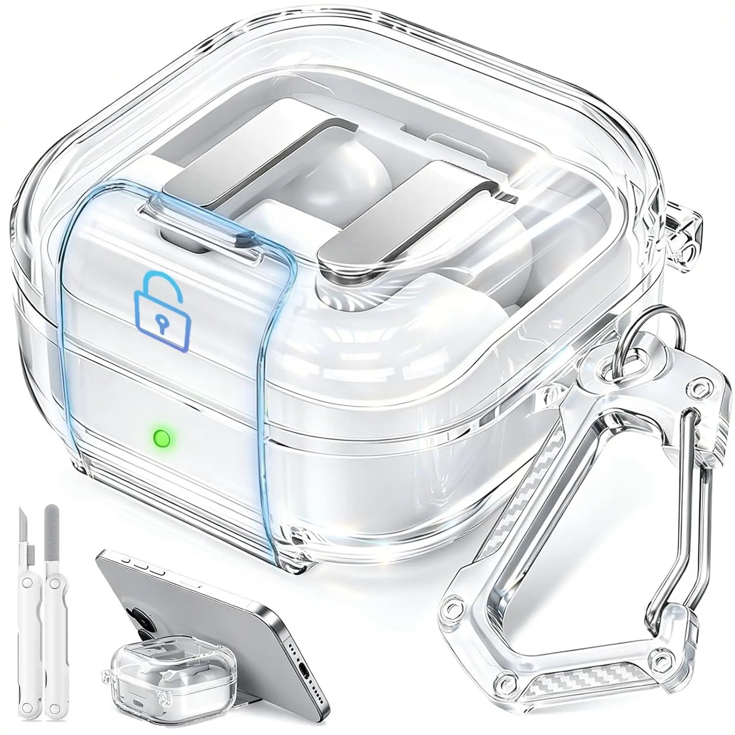 for Galaxy Buds 4 Pro/Galaxy Buds 4 Case with Safety Lock,Clear
