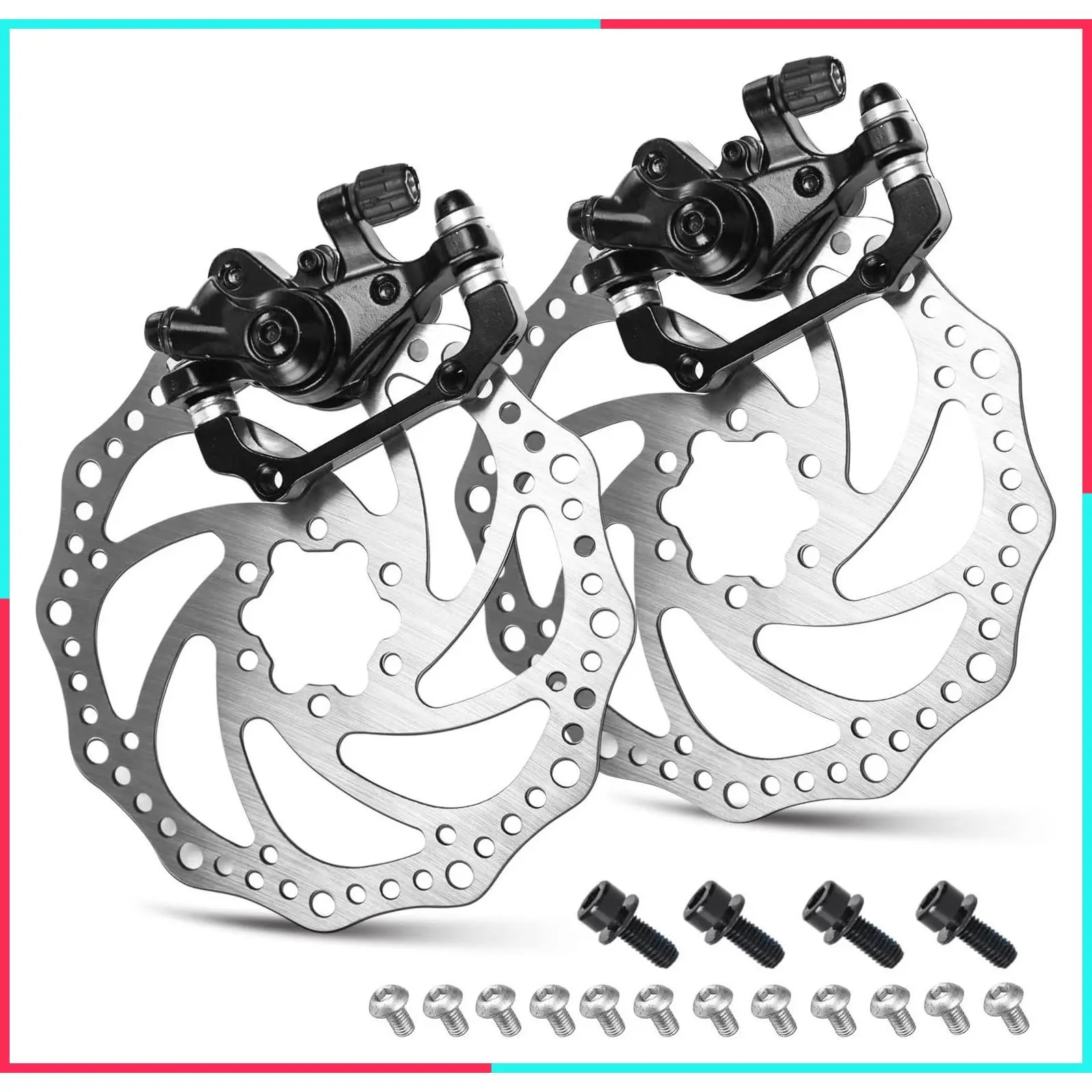 MTB Cable Disc Brake Kit, Front Rear Calipers with 160mm Rotors