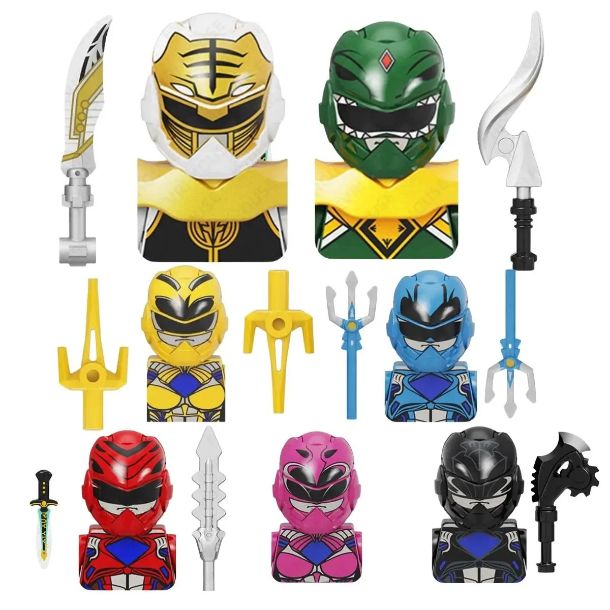2026 hot item Powered Movie Rangers Mini Building Blocks Red Yellow Green Soliders Warrior Mighty Morphin Action Figures Toys Kids Gifts Popular toys