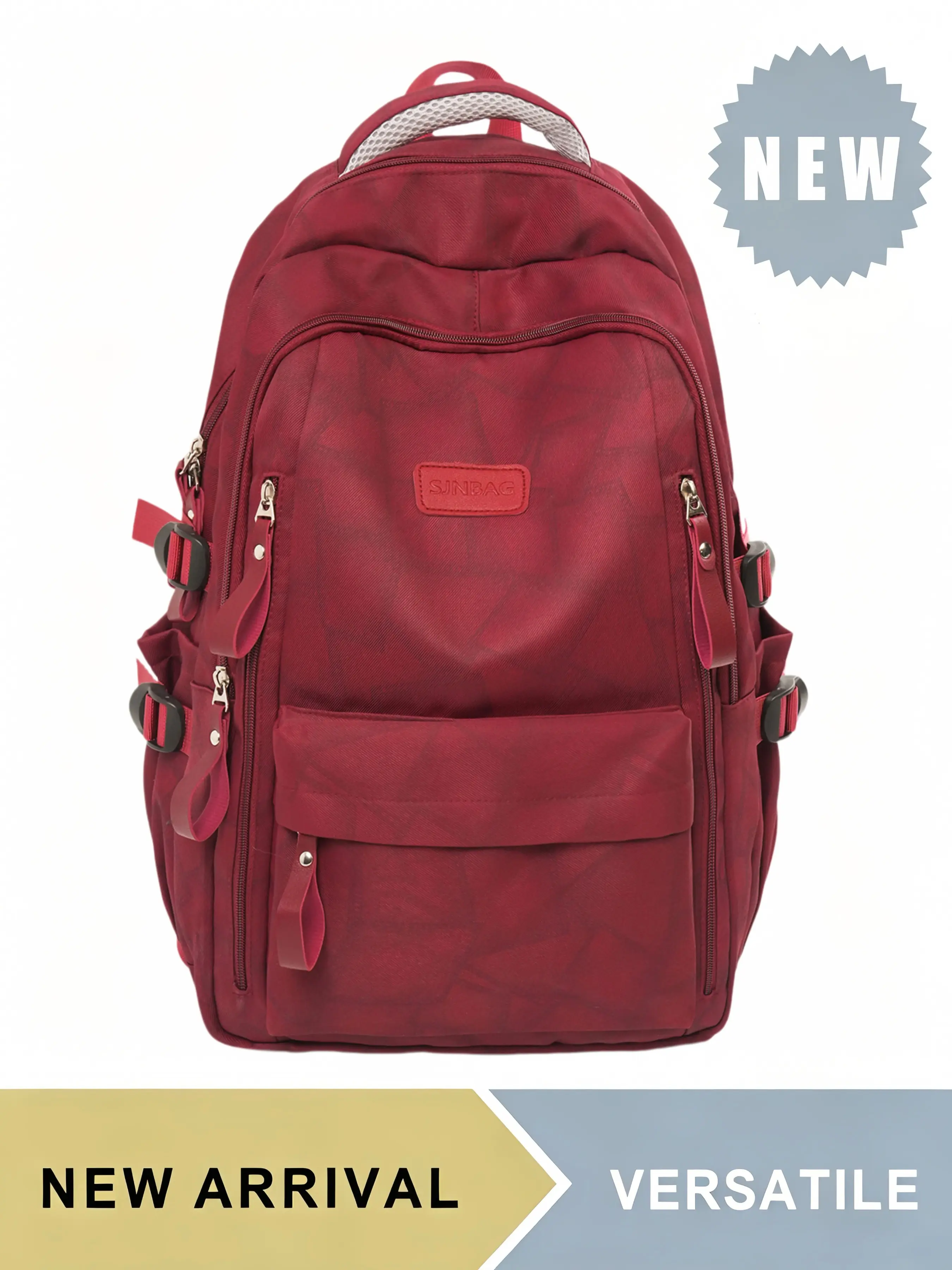 Crackle Texture 15.6 Inch Laptop Backpack, Commuter Backpack for Women Men, Large Capacity Water Resistant Daypack with Multiple Pockets & Padded Breathable Straps, Multiple Colors, for Daily Use & Outdoor Activities