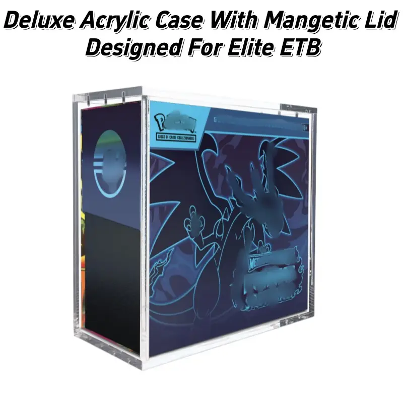 1Pc Magnetic Acrylic Card Blind Box Transparent Display Case for ETB Size, Compatible with Anime Badges & Trading Cards & Toy Models, Multi-Layer Stackable Stable Storage for Sports Cards & Collectibles Enthusiasts