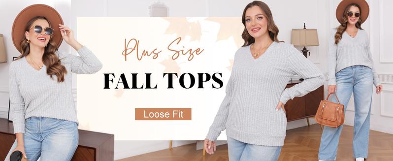 Wiholl Women's V-Neck Long Sleeve Knit Sweater | Lightweight & Wrinkle-Resistant Autumn Design | Oversized Loose Fit Sweater for Layering or Standalone Wear