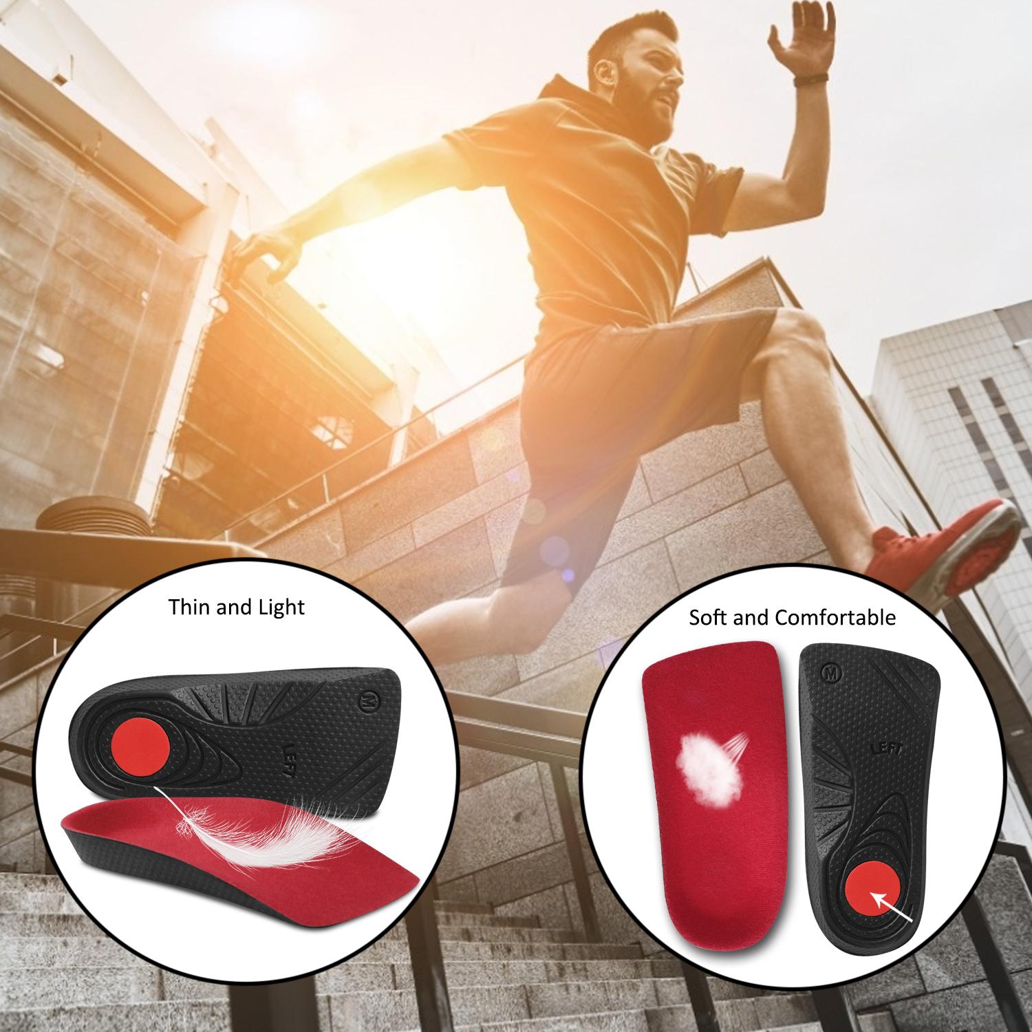 3/4 Length High Arch Support Insoles – Comfort & Stability for Sports Protection for Men & Women,Relief for Flat Feet & Heel Pain