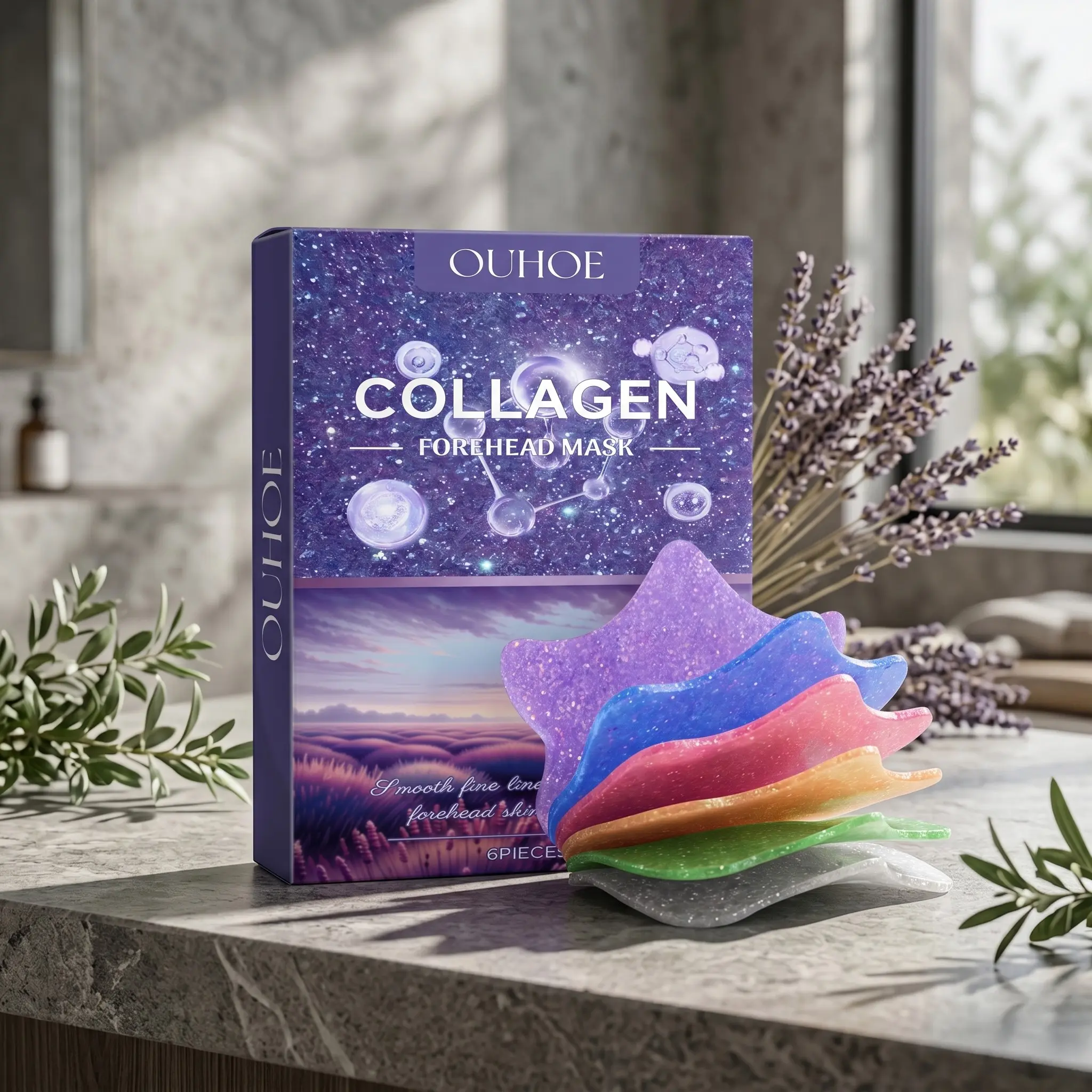 Collagen Forehead Patches, Hydrating Bio Collagen, Natural Ingredients, Daily Moisturizing, Collagen Routine, Hydrating Forehead, Smooth Fit, Skin Care Patch, 6pcs/4 Packs