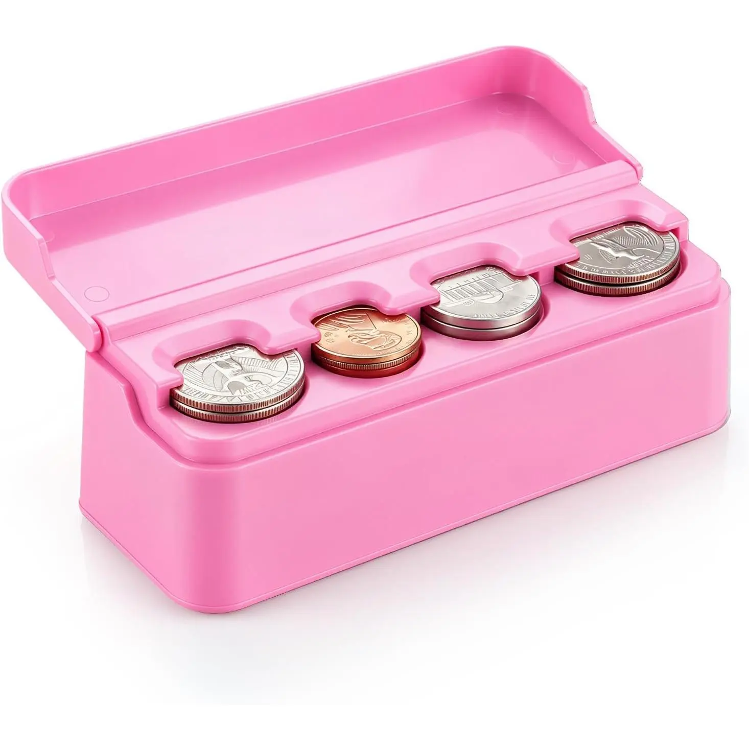 Wall-Mount Compact Synthetic Car Coin Organizer with 4 Slots, Interior Storage Accessory for Sorting Coins & Stowing Various Items in Cars