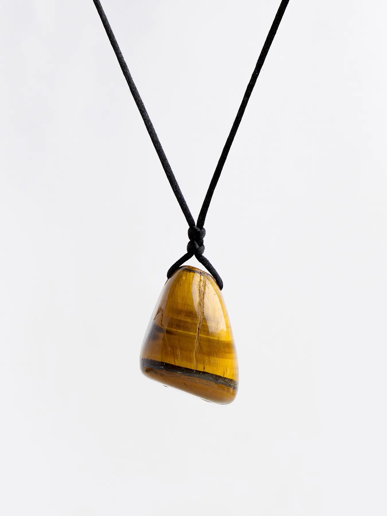 High-Quality Natural Crystal Tiger Eye Pendant Necklace, Adjustable Pendant, Includes Info Card, Ideal for Crystal Collectors, Crystal Pendants
