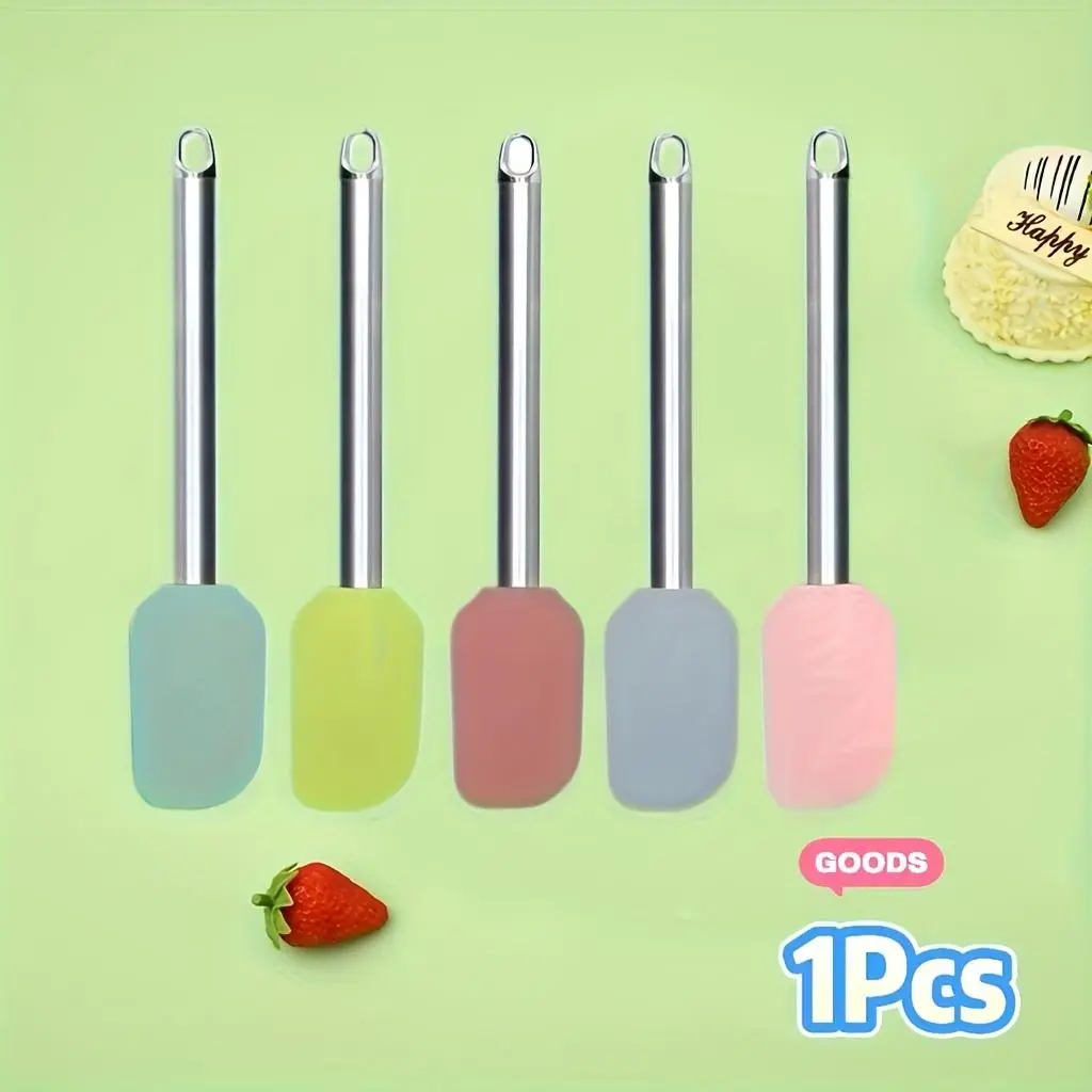 Food-Grade Silicone Spatula Scrapers, Kitchen Bakeware Utensils - High-Quality, Heat-Resistant, Non-Stick, Non-Slip, Corrosion-Resistant, Durable Stainless Steel Handle for Easy Cleaning & Storage, Ideal for Home Cooking
