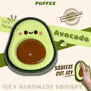 JC Avocado Food-grade Silicone Squishy Toy, Handmade Taba Squishy, Soft Fidget Slow Rebound, Office Christmas Birthday Gift